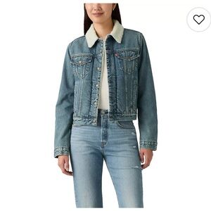 Levi's Blue Denim Sherpa Jacket
